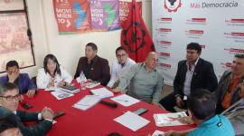 El Frente Unitario de los Trabajadores anuncia movilizaciones, debido a la Ley de Integridad Pública planteada por el Gobierno Nacional y aprobada por la Asamblea Nacional.Nelson Erazo, Edwin Bedoya, Andrés Quishpe, Wilson Álvarez y Marcelo Guerra.
