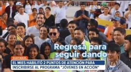 En Guayaquil, continúan las largas filas en los dos puntos de atención habilitados para la inscripción del programa Jóvenes en Acción. La página web sigue presentando inconvenientes.

Un reportaje de Bernarda Cevallos