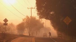 Una de las imágens que circuló en redes sociales sobre el incendio en Los Ángeles