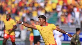 Luis Cano marcó el gol de la victoria a favor de Aucas ante Liga de Quito en el Estadio Gonzalo Pozo Ripalda. 9 de agosto del 2025
