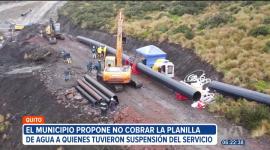 El Municipio de Quito propone no cobrar la planilla de agua a quienes tuvieron el servicio suspendido el mes pasado. Además, se exonerará el pago de excedentes a quienes incrementaron su consumo por brindar ayuda.
Un reportaje de Brigette Mancheno