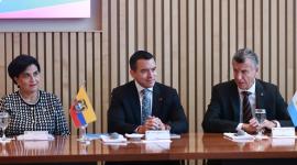 El presidente Noboa se reunió con empresarios de la Cámara de Comercio de Argentina.