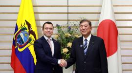 Daniel Noboa, mantuvo un encuentro amistoso con Shigeru Ishiba, primer ministro de Japón