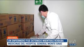 El Ministerio de Salud confirmó la detención de un enfermero que robaba medicinas en el Hospital Monte Sinaí de Guayaquil. El hecho se registra tras tres intervenciones militares en casas de salud y el anuncio de una compra masiva de fármacos.

Un reportaje de Ericka Vera