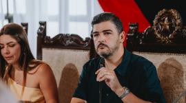 El alcalde de guayaquil. Aquiles Álvarez, durante una sesión de Concejo.