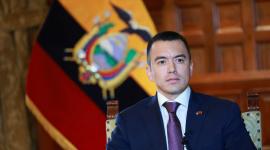 El presidente Noboa en una entrevista con el canal Univisión este jueves 4 de septiembre del 2025.