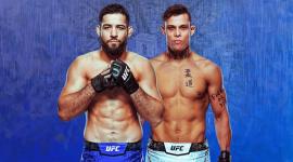 A la izquierda el francés Nassourdine Imavov y a la derecha el brasileño Caio Borralho, que se enfrentarán en el combate estelar.