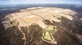Imagen aérea de los terrenos de la fallida Refinería de Pacífico, en Manabí.