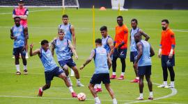 La selección de Ecuador entrenó esta mañana en la cancha del estadio Banco Pichincha, previo al partido contra Argentina por la Eliminatorias Sudamericanas para el mundial 2026