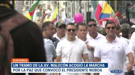 La ciudad de Guayaquil fue escenario de la Marcha por la Paz, convocada y liderada por el presidente Daniel Noboa. En su intervención, instó a los ecuatorianos a defender sus derechos en las urnas.

Un reportaje de Ericka Vera
