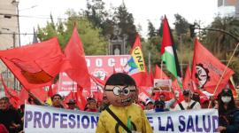 Marcha convocada por los Trabajadores, movimientos sociales, en contra de las políticas del Gobierno Nacional.Fotos : API / Rolando Enríquez
