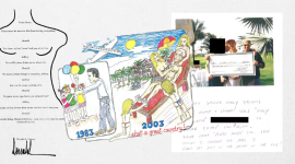 Ilustraciones que contenía el libro de cumpleaños de Jeffrey Epstein.