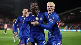 El festejo de Moisés Caicedo tras marcar con el Chelsea