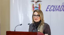 Carolina Jaramillo, vocera del Gobierno, dio su rueda de prensa semanal, este lunes 15 de septiembre, desde Latacunga