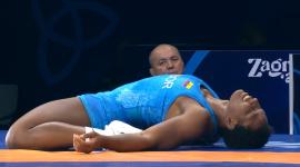 Génesis Reasco  ganó medalla de oro en los 76 kg