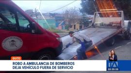 Una ambulancia del Cuerpo de Bomberos quedó fuera de servicio tras el robo de la computadora central mientras atendía una emergencia en el sector de Chiriyacu, en el sur de Quito. Vecinos del sector expresaron su indignación y señalaron que los robos en la zona son frecuentes.

Un reportaje de Gustavo Jaramillo