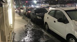 Granizada en la avenida Villalengua, en el norte de Quito este viernes 19 de septiembre del 2025.