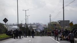 Manifestaciones en las afueras de Quito, sector San Miguel del Común en contra de las políticas del Gobierno del Presidente de Presidente Daniel Noboa