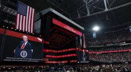 El presidenrte de Estados Unidos, Donald Trump, dio un discurso durante el masivo funeral del activista Charlie Kirk