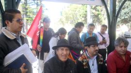 Organizaciones sociales del Azuay se reunieron hoy lunes 22 de septiembre, en la Glorieta del Parque Calderón para informar en rueda de prensa sobre el Paro Nacional