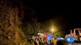 Un siniestro de tránsito se registró entre un bus y un camión en San Mateo, Esmeraldas, este miércoles 24 de septiembre.