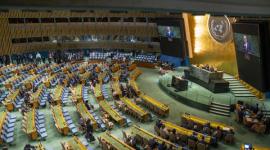 El primer ministro de Israel, Benjamin Netanyahu, habla en la Asamblea General de la ONU.