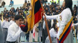 El Juramento a la Bandera en Cuenca se desarrollo hoy 26 de septiembre en las instituciones educativas de Ecuador