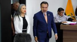 En la audiencia de juzgamiento por supuestas calumias interpuesta por Nestor Marroquin en contra del alcalde Pabel MuñozAPI / DANIEL MOLINEROS