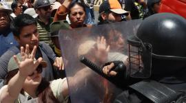 Grupos sociales protestaron en contra del Presidente Noboa y la eliminación del subsidio al diésel en Quito, el domingo 5 de octubre