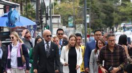 Bancada de ADN, acudió a la Fiscalía General del Estado, para poner una denuncia por terrorismo en contra del Presidente de la Conaie Marlon Vargas. Mishel Mancheno y Andrés Castillo Fotos : API / Rolando Enríquez
