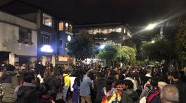 Decenas de personas marcharon desde la casa del Pueblo Kitu Kara, en el norte de Quito.