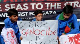 Una protesta en apoyo al pueblo palestino se desarrolló este miércoles 8 de octubre en Pakistán.