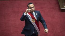 El presidente interino de Perú, José Jerí Oré tras jurar su cargo ante el Pleno del Congreso el jueves 9 de octubre en Lima, (Perú).