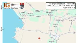 Sismo en Piura, Perú, este sábado 11 de octubre del 2025.