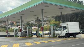 Una de las gasolineras en Otavalo sin afluencia de vehículos por el paro.