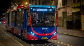 Un trolebús eléctrico fue dañado la noche del lunes 20 de octubre de 2025.