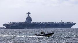 Así luce el portaviones nuclear estadounidense USS Gerald R. Ford.