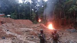 Militares intervinieron en campamento de minería ilegal en Napo.