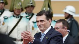 El presidente electo de Bolivia, Rodrigo Paz Pereira, llegó al acto de investidura este sábado 8 de noviembre, en la plaza Murillo en La Paz