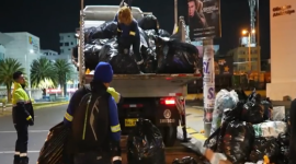 Recolección de basura tras el último concierto de Shakira en Quito