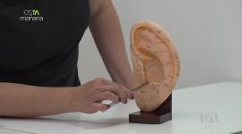 La terapia en la que se escanea el cuerpo en la oreja. Es una técnica de medicina alternativa que se basa en la estimulación puntos específicos en la oreja para tratar y diagnosticar dolencias.