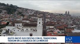El tradicional Te Deum se realizó en la Basílica de Nuestra Señora de la Merced, donde autoridades y feligreses participaron en una ceremonia solemne de agradecimiento a la Virgen. El acto marcó el inicio de las celebraciones por los 491 años de fundación de Quito.

Un reportaje de Gusttavo Jaramillo