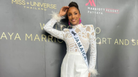 Miss Jamaica sufrió una aparatosa caída en la gala previa a la final del certamen.