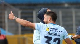 Mauricio Alonso, delantero de Universidad Católica, celebra un gol ante Libertad. Los 'camarattas' quieren ir a la final de la Copa Ecuador