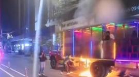 Una chiva se incendió en Quito