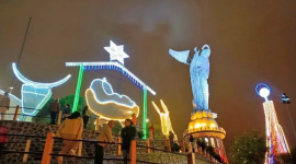 El pesebre gigante se ha armado en El Panecillo cada año hace dos décadas.