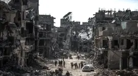 Gaza devastada por bombardeos de Israel antes de la paz firmada en octubre.