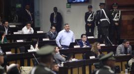 El asambleísta Comps Córdova, del correísmo, en la sesión de este martes 6 de enero del 2026.