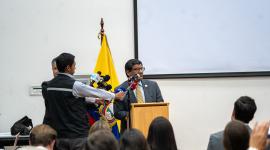 El ministro de Producción, Luis Alberto Jaramillo, durante la firma del convenio de inversión este miércoles 7 de enero del 2025.