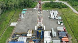 Imagen aérea del pozo Johanna, ubicado en el Bloque 62, Tarapoa, en Sucumbíos.
